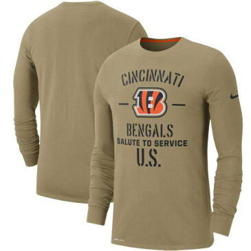 ナイキ NIKE シンシナティ ベンガルズ サイドライン パフォーマンス スリーブ 長袖 【 SLEEVE NIKE 2019 SALUTE TO SERVICE SIDELINE PERFORMANCE SHIRT TAN 】 メンズファッション トップス Tシャツ カットソ