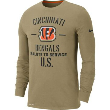 ナイキ NIKE シンシナティ ベンガルズ サイドライン パフォーマンス スリーブ 長袖 【 SLEEVE NIKE 2019 SALUTE TO SERVICE SIDELINE PERFORMANCE SHIRT TAN 】 メンズファッション トップス Tシャツ カットソ