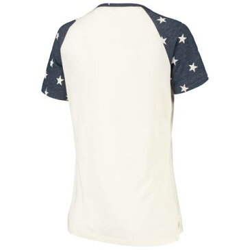 ニューエラ NEW ERA エラ アトランタ ブレーブス レディース ジャージー ラグラン Tシャツ クリーム 紺色 ネイビー ニューエラ WOMEN'S 【 BABY JERSEY STAR RAGLAN SCOOP NECK TSHIRT CREAM NAVY 】 レディー