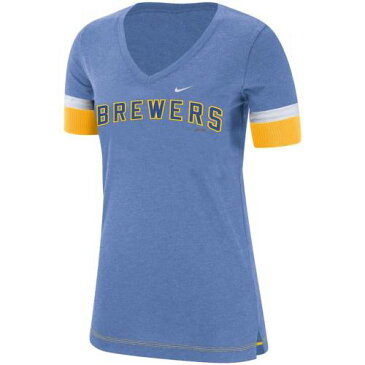 ナイキ NIKE ミルウォーキー ブルワーズ レディース ブイネック Tシャツ WOMEN'S 【 NIKE MILWAUKEE BREWERS MESH VNECK TSHIRT ROYAL 】 レディースファッション トップス Tシャツ カットソー