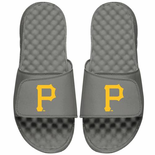 アイスライド ISLIDE ピッツバーグ 海賊団 子供用 ロゴ サンダル 灰色 グレー グレイ パイレーツ 【 GRAY ISLIDE YOUTH PRIMARY LOGO SLIDE SANDALS 】 キッズ ベビー マタニティ