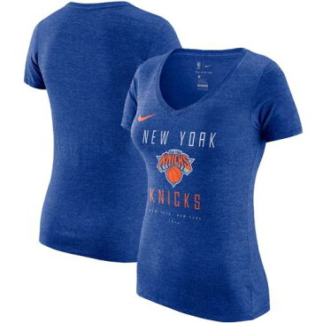 ナイキ NIKE ニックス レディース ロゴ パフォーマンス ブイネック Tシャツ 青 ブルー WOMEN'S 【 BLUE NIKE NEW YORK KNICKS WORDMARK LOGO SLUB PERFORMANCE VNECK TSHIRT 】 レディースファッション トップス T