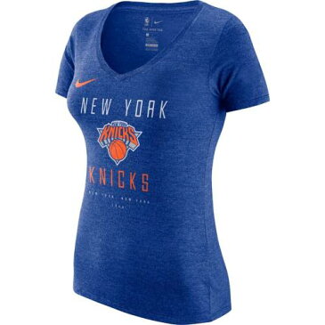 ナイキ NIKE ニックス レディース ロゴ パフォーマンス ブイネック Tシャツ 青 ブルー WOMEN'S 【 BLUE NIKE NEW YORK KNICKS WORDMARK LOGO SLUB PERFORMANCE VNECK TSHIRT 】 レディースファッション トップス T