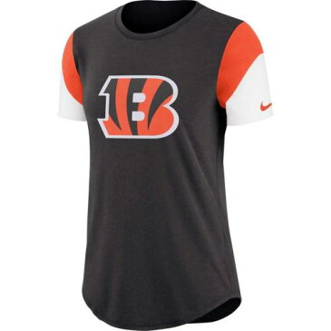 ナイキ NIKE シンシナティ ベンガルズ レディース チーム Tシャツ 黒色 ブラック 橙 オレンジ WOMEN'S 【 TEAM ORANGE NIKE TRIBLEND FAN TSHIRT BLACK 】 レディースファッション トップス Tシャツ カッ