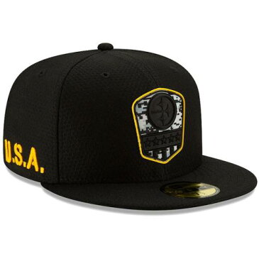 ニューエラ NEW ERA ピッツバーグ スティーラーズ 黒 ブラック バッグ キャップ 帽子 メンズキャップ メンズ 【 Pittsburgh Steelers 2019 Salute To Service 59fifty Fitted Hat - Black 】 Black