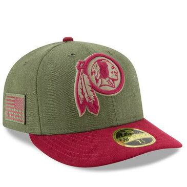 ニューエラ NEW ERA ワシントン レッドスキンズ サイドライン バッグ キャップ 帽子 メンズキャップ メンズ 【 Washington Redskins 2018 Salute To Service Sideline Low Profile 59fifty Fitted Hat - Olive/burgundy