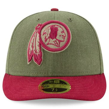 ニューエラ NEW ERA ワシントン レッドスキンズ サイドライン バッグ キャップ 帽子 メンズキャップ メンズ 【 Washington Redskins 2018 Salute To Service Sideline Low Profile 59fifty Fitted Hat - Olive/burgundy