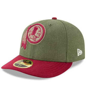 ニューエラ NEW ERA ワシントン レッドスキンズ サイドライン バッグ キャップ 帽子 メンズキャップ メンズ 【 Washington Redskins 2018 Salute To Service Sideline Low Profile 59fifty Fitted Hat - Olive/burgundy