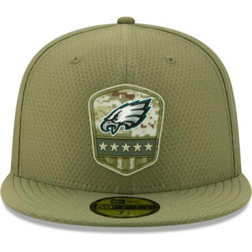 ニューエラ NEW ERA フィラデルフィア イーグルス サイドライン オリーブ バッグ キャップ 帽子 メンズキャップ メンズ 【 Philadelphia Eagles 2019 Salute To Service Sideline 59fifty Fitted Hat - Olive 】 Ol