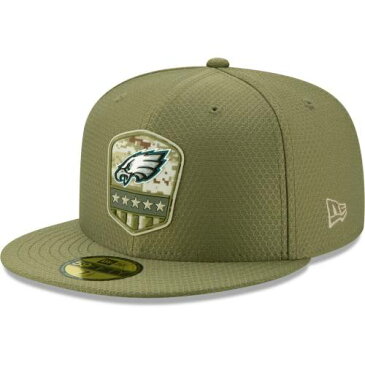 ニューエラ NEW ERA フィラデルフィア イーグルス サイドライン オリーブ バッグ キャップ 帽子 メンズキャップ メンズ 【 Philadelphia Eagles 2019 Salute To Service Sideline 59fifty Fitted Hat - Olive 】 Ol