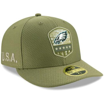 ニューエラ NEW ERA フィラデルフィア イーグルス サイドライン オリーブ バッグ キャップ 帽子 メンズキャップ メンズ 【 Philadelphia Eagles 2019 Salute To Service Sideline Low Profile 59fifty Fitted Hat -