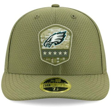 ニューエラ NEW ERA フィラデルフィア イーグルス サイドライン オリーブ バッグ キャップ 帽子 メンズキャップ メンズ 【 Philadelphia Eagles 2019 Salute To Service Sideline Low Profile 59fifty Fitted Hat -