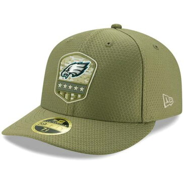 ニューエラ NEW ERA フィラデルフィア イーグルス サイドライン オリーブ バッグ キャップ 帽子 メンズキャップ メンズ 【 Philadelphia Eagles 2019 Salute To Service Sideline Low Profile 59fifty Fitted Hat -