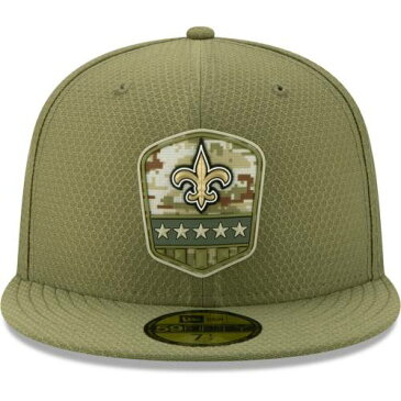 ニューエラ NEW ERA セインツ サイドライン オリーブ バッグ キャップ 帽子 メンズキャップ メンズ 【 New Orleans Saints 2019 Salute To Service Sideline 59fifty Fitted Hat - Olive 】 Olive