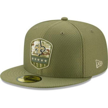 ニューエラ NEW ERA セインツ サイドライン オリーブ バッグ キャップ 帽子 メンズキャップ メンズ 【 New Orleans Saints 2019 Salute To Service Sideline 59fifty Fitted Hat - Olive 】 Olive