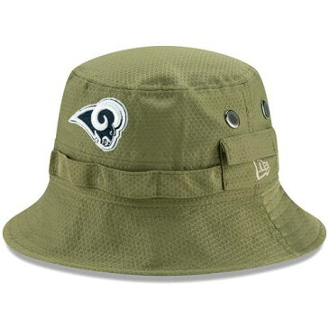 ニューエラ NEW ERA ラムズ サイドライン オリーブ バッグ キャップ 帽子 メンズキャップ メンズ 【 Los Angeles Rams 2019 Salute To Service Sideline Adventure Bucket Hat - Olive 】 Olive