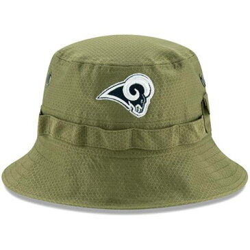 ニューエラ NEW ERA ラムズ サイドライン オリーブ バッグ キャップ 帽子 メンズキャップ メンズ 【 Los Angeles Rams 2019 Salute To Service Sideline Adventure Bucket Hat - Olive 】 Olive