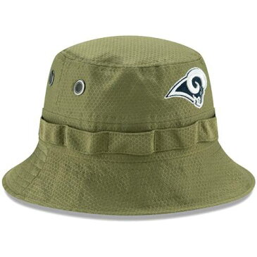 ニューエラ NEW ERA ラムズ サイドライン オリーブ バッグ キャップ 帽子 メンズキャップ メンズ 【 Los Angeles Rams 2019 Salute To Service Sideline Adventure Bucket Hat - Olive 】 Olive