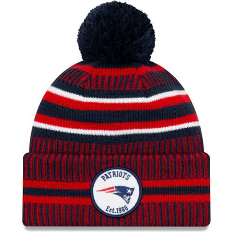 ニューエラ NEW ERA ペイトリオッツ サイドライン ニット 紺 ネイビー 赤 レッド 【 NFL NAVY RED NEW ERA ENGLAND PATRIOTS 2019 SIDELINE HOME OFFICIAL SPORT KNIT HAT 】 バッグ キャップ 帽子 メンズキャップ