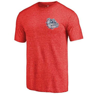 FANATICS BRANDED ゴンザガ ロゴ Tシャツ 赤 レッド 【 RED FANATICS BRANDED GONZAGA BULLDOGS PRIMARY LOGO LEFT CHEST DISTRESSED TRIBLEND TSHIRT 】 メンズファッション トップス Tシャツ カットソー