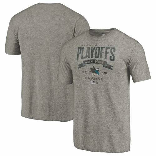 ファナティクス FANATICS BRANDED シャークス Tシャツ 灰色 グレー グレイ サンノゼ 【 GRAY FANATICS BRANDED 2019 STANLEY CUP PLAYOFFS BOUND BUZZER BEATER TRIBLEND TSHIRT 】 メンズファッション トップス Tシャツ