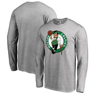 FANATICS BRANDED ボストン セルティックス ロゴ スリーブ Tシャツ ヘザー 灰色 グレー グレイ 【 SLEEVE HEATHER GRAY FANATICS BRANDED BOSTON CELTICS PRIMARY LOGO LONG TSHIRT 】 メンズファッション トップス T