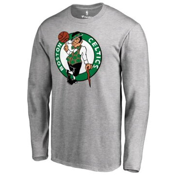 FANATICS BRANDED ボストン セルティックス ロゴ スリーブ Tシャツ ヘザー 灰色 グレー グレイ 【 SLEEVE HEATHER GRAY FANATICS BRANDED BOSTON CELTICS PRIMARY LOGO LONG TSHIRT 】 メンズファッション トップス T