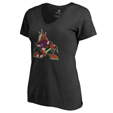 FANATICS BRANDED アリゾナ レディース チーム ブイネック Tシャツ WOMEN'S 【 TEAM ARIZONA COYOTES ALTERNATE VNECK TSHIRT BLACK 】 レディースファッション トップス カットソー 送料無料