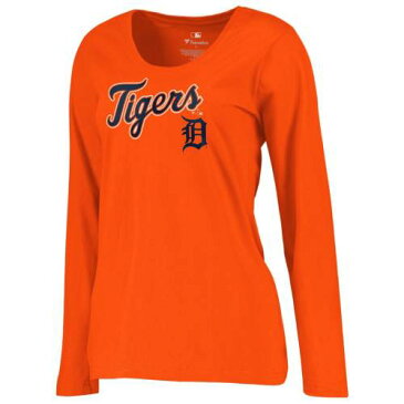 ファナティクス FANATICS BRANDED デトロイト タイガース レディース チーム スリーブ Tシャツ 橙 オレンジ WOMEN'S 長袖 【 TEAM SLEEVE ORANGE FANATICS BRANDED PLUS SIZE LOCKUP TSHIRT 】 レディースファッシ