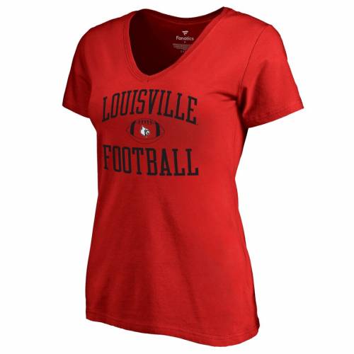 FANATICS BRANDED ルイビル カーディナルス レディース ブイネック Tシャツ 赤 レッド WOMEN'S 【 RED FANATICS BRANDED LOUISVILLE CARDINALS FIRST SPRINT VNECK TSHIRT 】 レディースファッション トップス Tシャ