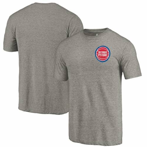 ファナティクス FANATICS BRANDED デトロイト ピストンズ ロゴ Tシャツ 灰色 グレー グレイ 【 GRAY FANATICS BRANDED PRIMARY LOGO LEFT CHEST DISTRESSED TRIBLEND TSHIRT 】 メンズファッション トップス Tシャツ