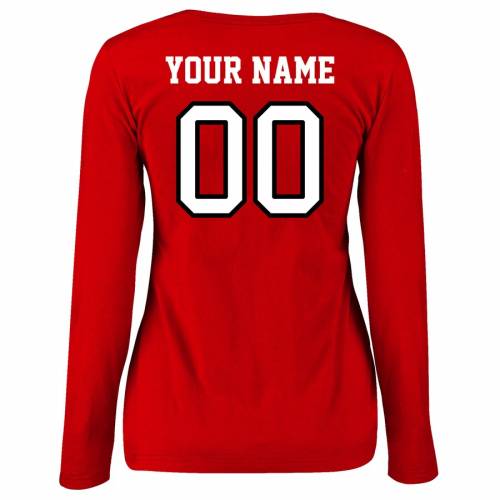 FANATICS BRANDED イリノイ ハスキーズ レディース バスケットボール スリーブ Tシャツ 赤 レッド [CUSTOMIZED ITEM] WOMEN'S 【 SLEEVE RED FANATICS BRANDED NORTHERN ILLINOIS HUSKIES PERSONALIZED BASKETBALL LONG TSHIRT 】