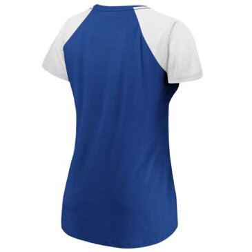 ファナティクス FANATICS BRANDED ドジャース レディース ビクトリー ラグラン Tシャツ 白色 ホワイト ロサンゼルス WOMEN'S 【 VICTORY FANATICS BRANDED SHINING BLOCKED RAGLAN SCOOP NECK TSHIRT ROYAL WHITE 】 レ