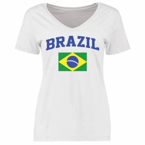 ファナティクス FANATICS BRANDED レディース Tシャツ 白色 ホワイト WOMEN'S 【 FANATICS BRANDED BRAZIL FLAG TSHIRT WHITE 】 レディースファッション トップス Tシャツ カットソー