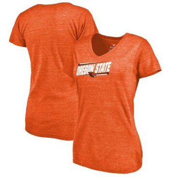 ファナティクス FANATICS BRANDED オレゴン スケートボード ビーバーズ レディース Vネック Tシャツ 橙 オレンジ オレゴンステイト WOMEN'S 【 STATE ORANGE FANATICS BRANDED DOUBLE BAR TRIBLEND VNECK TSHIRT HEAT