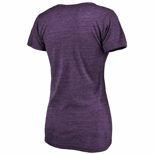 FANATICS BRANDED キングス レディース ブイネック Tシャツ 紫 パープル WOMEN'S 【 KINGS PURPLE FANATICS BRANDED STOCKTON DISTRESSED PRIMARY TRIBLEND VNECK TSHIRT 】 レディースファッション トップス Tシャツ カ