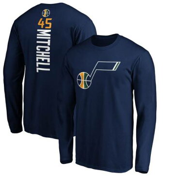 FANATICS BRANDED ユタ ジャズ チーム スリーブ Tシャツ 紺 ネイビー & 【 TEAM SLEEVE NAVY FANATICS BRANDED DONOVAN MITCHELL UTAH JAZZ PLAYMAKER NAME NUMBER LONG TSHIRT 】 メンズファッション トップス Tシャツ