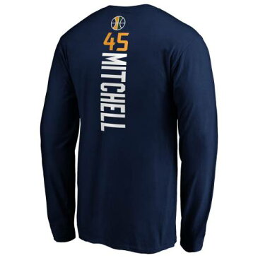 FANATICS BRANDED ユタ ジャズ チーム スリーブ Tシャツ 紺 ネイビー & 【 TEAM SLEEVE NAVY FANATICS BRANDED DONOVAN MITCHELL UTAH JAZZ PLAYMAKER NAME NUMBER LONG TSHIRT 】 メンズファッション トップス Tシャツ