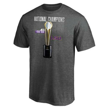 FANATICS BRANDED タイガース カレッジ Tシャツ ヘザー 灰色 グレー グレイ & 【 HEATHER GRAY FANATICS BRANDED LSU TIGERS COLLEGE FOOTBALL PLAYOFF 2019 NATIONAL CHAMPIONS SCREEN BIG TALL TSHIRT 】 メンズファッション