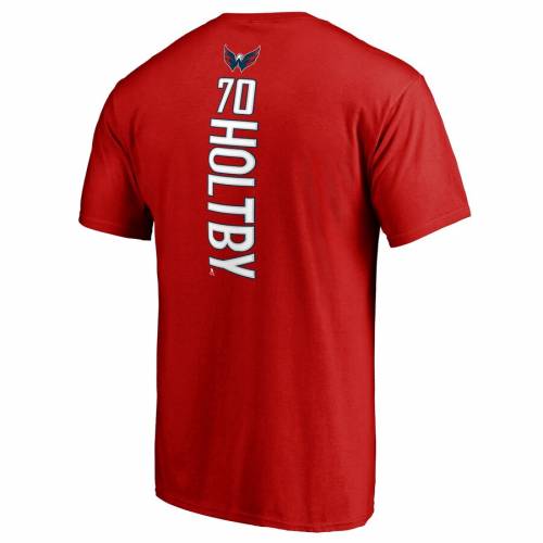 ファナティクス FANATICS BRANDED ワシントン キャピタルズ Tシャツ 赤 レッド & 【 RED FANATICS BRANDED BRADEN HOLTBY BACKER NAME NUMBER TSHIRT 】 メンズファッション トップス Tシャツ カットソー