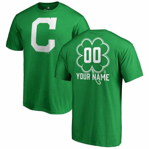 FANATICS BRANDED クリーブランド インディアンズ Tシャツ [CUSTOMIZED ITEM] & 【 CLEVELAND INDIANS DUBLINER PERSONALIZED NAME NUMBER TSHIRT KELLY GREEN 】 メンズファッション トップス カットソー 送料無料