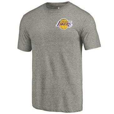 FANATICS BRANDED レイカーズ ロゴ Tシャツ 灰色 グレー グレイ 【 LAKERS GRAY FANATICS BRANDED LOS ANGELES PRIMARY LOGO LEFT CHEST DISTRESSED TRIBLEND TSHIRT 】 メンズファッション トップス Tシャツ カットソー