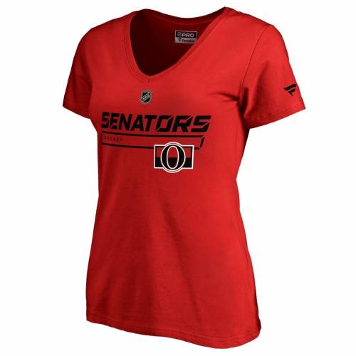 FANATICS BRANDED レディース オーセンティック プロ Tシャツ 赤 レッド WOMEN'S 【 RED FANATICS BRANDED OTTAWA SENATORS AUTHENTIC PRO PRIME TSHIRT 】 レディースファッション トップス Tシャツ カットソー