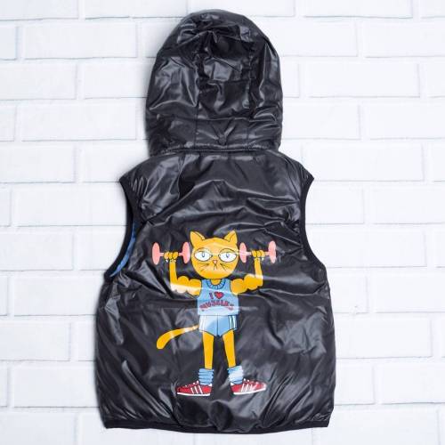 アディダス ベスト 黒色 ブラック 青色 ブルー ベビー 【 ADIDAS TODDLERS MINI RODINI VEST (BLACK / BAHIA LIGHT B…