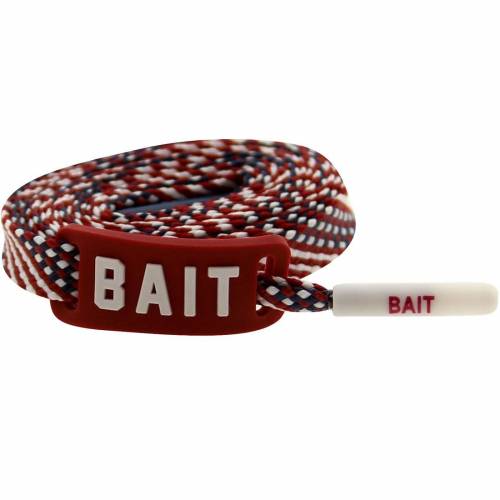 ベイト 赤 レッド メンズ 【 BAIT USA FLAG FLAT SHOELACES (RED) / RED 】