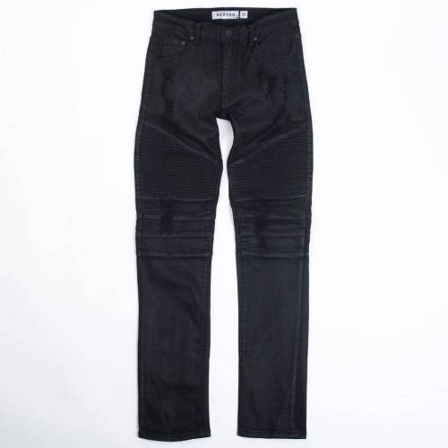 リーズン デニム ジーンズ 黒色 ブラック テーパードジーンズ メンズ 【 REASON MEN LEROY WASHED DENIM JEANS (BLACK) / BLACK 】 メンズファッション ズボン パンツ