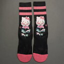 【★スーパーSALE★12/11深夜2時迄】スタンス 靴下 黒色 ブラック ハローキティー レディース 【 STANCE X HELLO KITTY WOMEN FLOWER FRIEND SOCKS (BLACK) / BLACK 】 インナー 下着 ナイトウエア メンズ レッグ