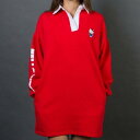 【★スーパーSALE★12/11深夜2時迄】ドレス 赤 レッド レイジーオーフ ハローキティー レディース 【 LAZY OAF X HELLO KITTY WOMEN RUGBY DRESS (RED) / RED 】 レディースファッション ワンピース