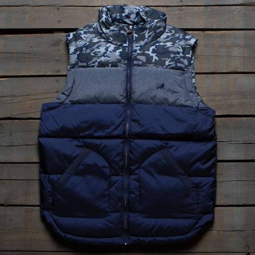 ステープル ナイロン ベスト 紺色 ネイビー メンズ 【 STAPLE MEN NYLON FILL VEST (NAVY) / NAVY 】 メンズファッション オーダーメイド ジレ