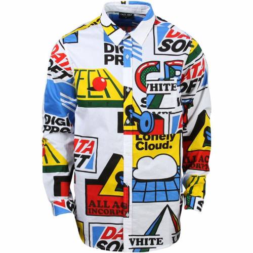 白色 ホワイト 黄色 イエロー レイジーオーフ メンズ 【 LAZY OAF MEN SOFTWARE SHIRT (WHITE / YELLOW..